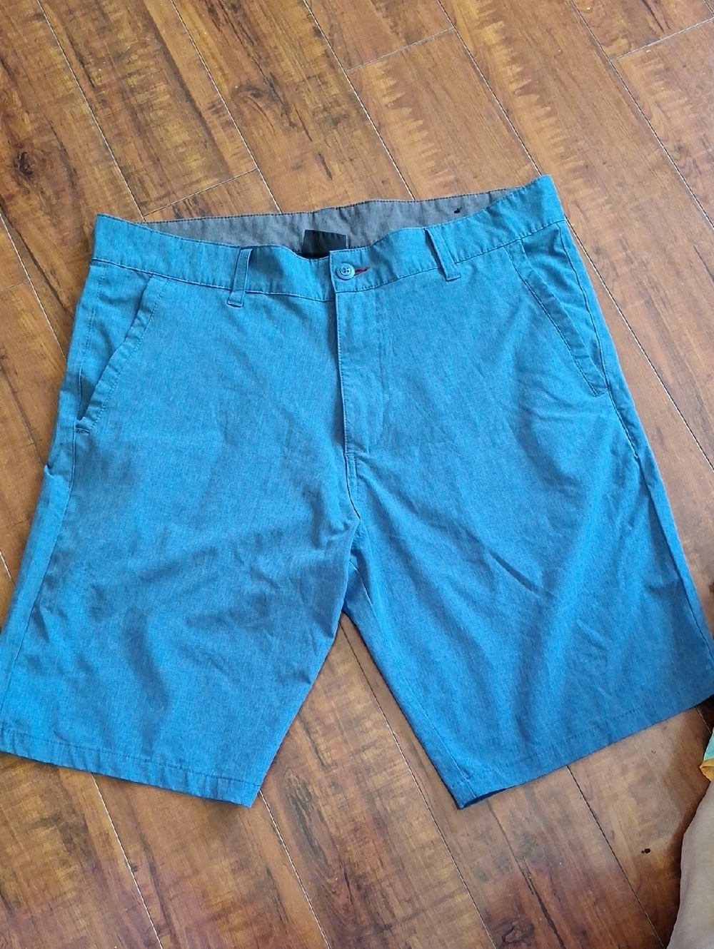 Burnside Men's Denim Blue Flat Front Shorts - Picture 6 of 6